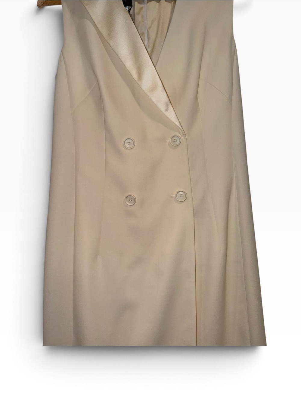 Akris Ivory Wool Coat Dress Double Breasted Asymmetric 8 Runway Classic NWT 🟡 - Picture 7 of 16
